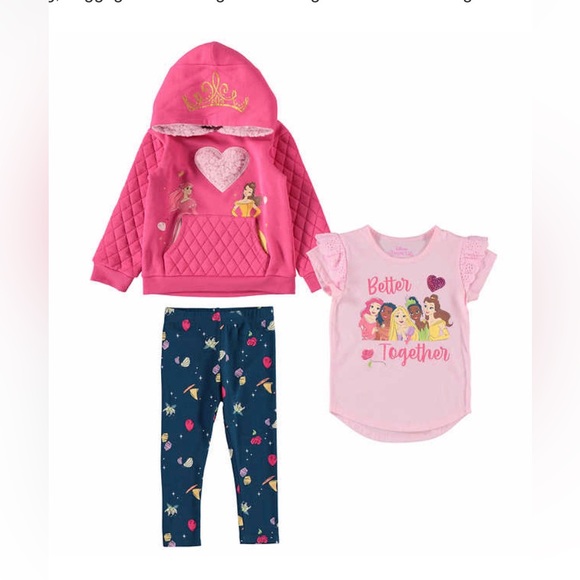 Disney Other - Disney Princess Girls 3 Piece Set Size 4T New